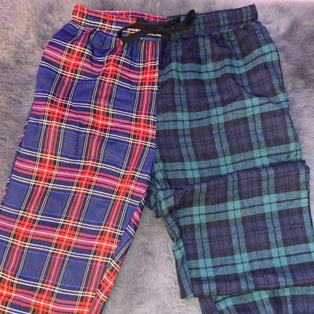 Double plaid joggers
